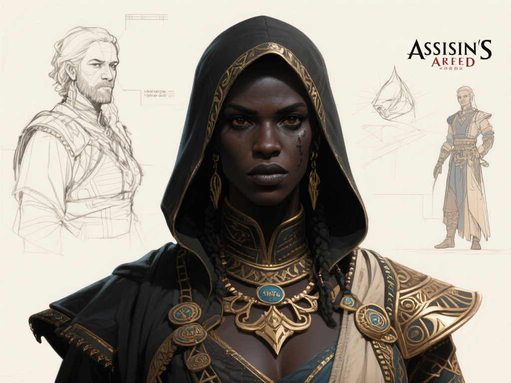 《刺客信条：影》弥助早期设计曝光！形象大变判若两人
